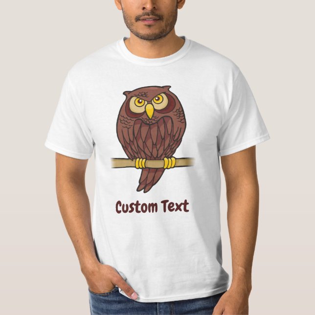 Uggla Tecknad T-Shirt (Framsida)
