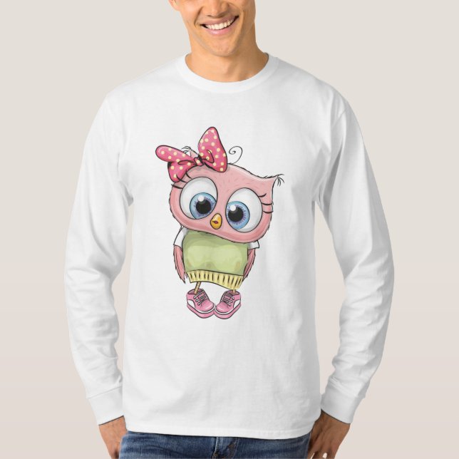 Uggla Tecknad T Shirt (Framsida)