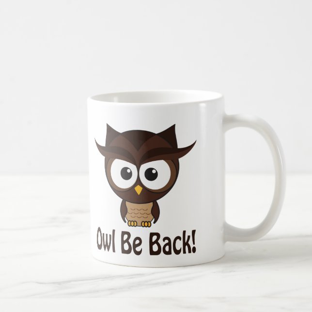 Uggla tillbaka kaffemugg (Höger)