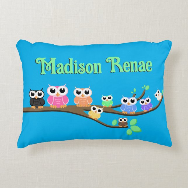 "Uggla tillsammans nu" Prydnadskudde (Framsidan)