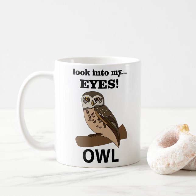 Uggla Titta In I Mina Ögon Uggla Kaffemugg (Med munk)