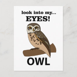 Uggla tittar in i min Ögon Uggla Vykort