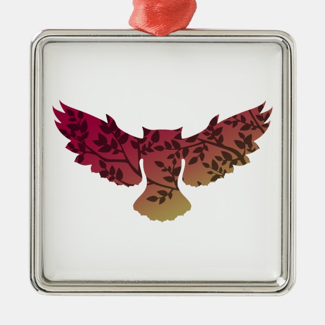 Uggla Träd Julgransprydnad Metall (Framsidan)