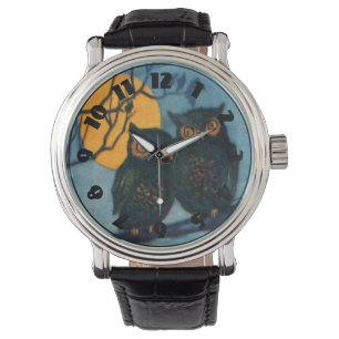 Uggla Träd natt, fullkomlig måndag Halloween Armbandsur