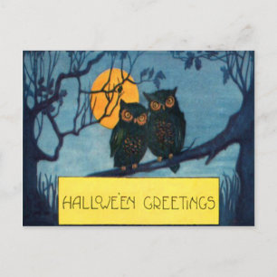 Uggla Träd natt, fullkomlig måndag Halloween Vykort