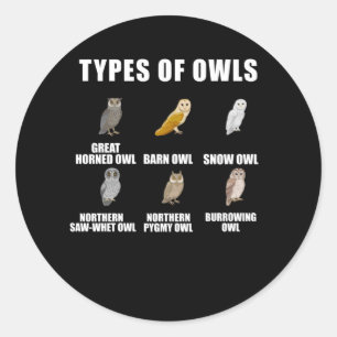 Uggla Types Snö Barn Fågelskådning Love birds Runt Klistermärke