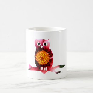 Uggla, Uggla Bird Blommigt Art Mugg