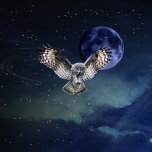 Uggla under flygning<br><div class="desc">Fantastisk vilt. Det underbara grått uggla eller underbara grått uggla är ett mycket stort uggla, som är världens största art av uggla i längden. Uggla under flygning, mörk himlar med stjärnor och blå måne.</div>