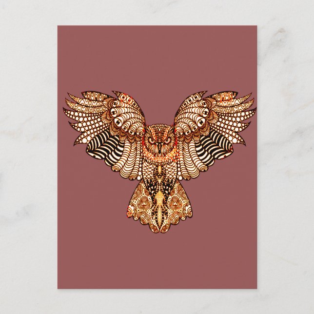 Uggla under flygning 2 vykort (Framsida)