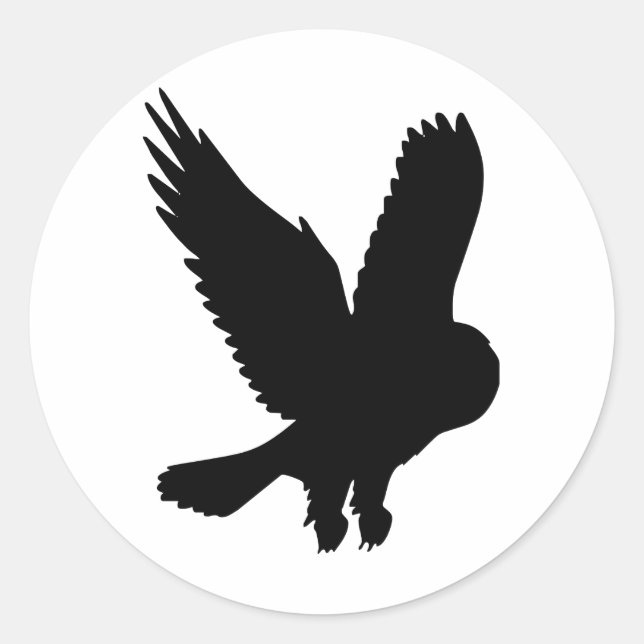 Uggla under flygning runt klistermärke (Framsida)