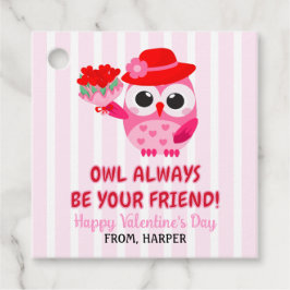 Uggla Valentines Rosa Hearts Gift Märkres Gåvor Etiketter