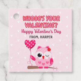 Uggla Valentines Rosa Hearts Gift Märkres Gåvor Etiketter