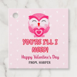 Uggla Valentines Rosa Hearts Gift Märkres Gåvor Etiketter