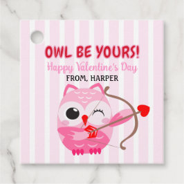 Uggla Valentines Rosa Hearts Gift Märkres Gåvor Etiketter
