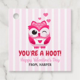Uggla Valentines Rosa Hearts Gift Märkres Gåvor Etiketter