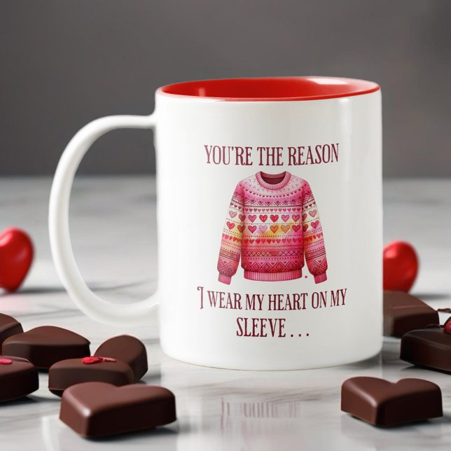 Uggla Valentineser Två-Tonad Mugg (Enjoy this beautiful Knitting design! For yarn lovers and craft enthusiasts. )