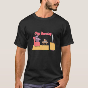 Uggla vid Soffa mitt Söndag T Shirt