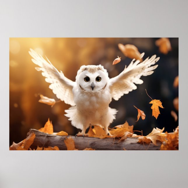 Uggla Vild Bird Animal Tranquil fredliga Poster (Framsidan)