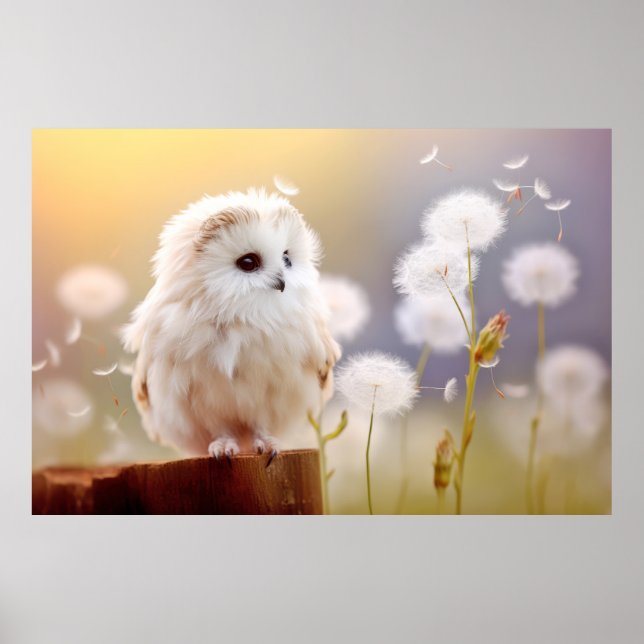 Uggla Vild Bird Animal Tranquil fredliga Poster (Framsidan)