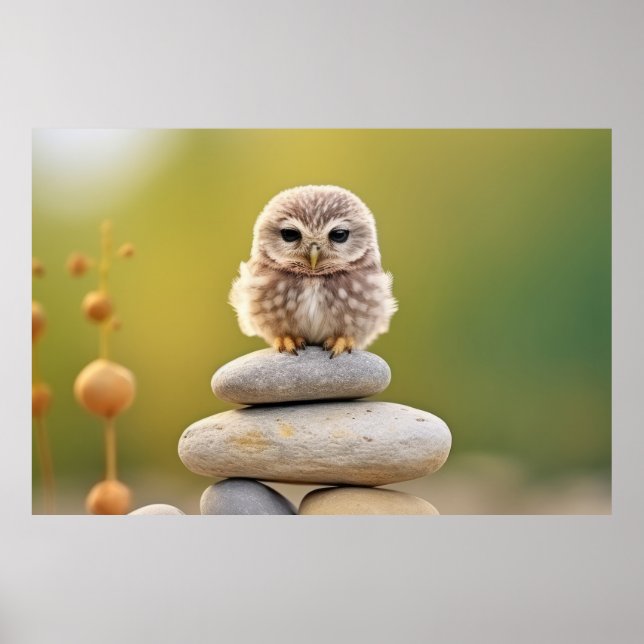 Uggla Vild Bird Animal Tranquil fredliga Poster (Framsidan)