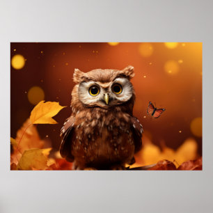 Uggla Vild Bird Animal Tranquil fredliga Poster