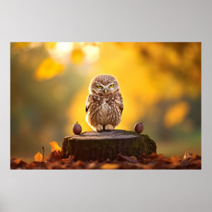 Uggla Vild Bird Animal Tranquil fredliga Poster