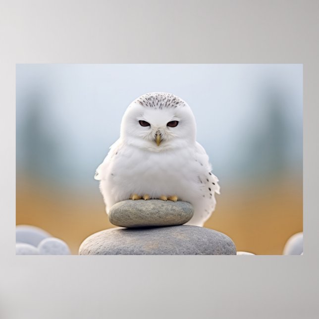 Uggla Vild Bird Animal Tranquil fredliga Poster (Framsidan)