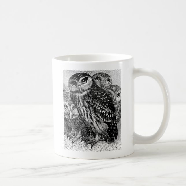 Uggla, vintage kaffemugg (Höger)