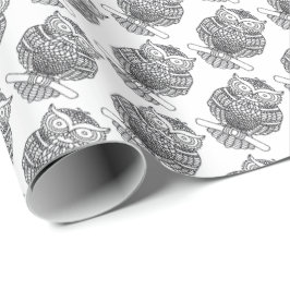 Uggla (vit) - Inpackningspapper Presentpapper