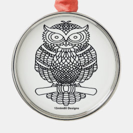 Uggla (vit rund) - Premium Ornament