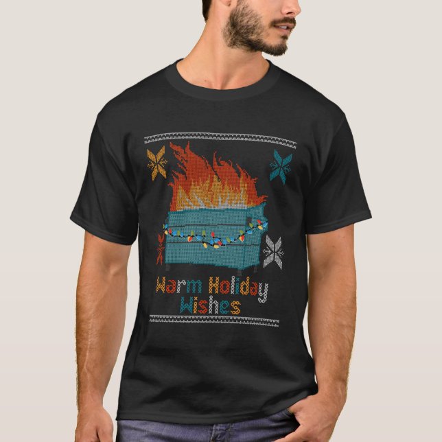 Uggla Warm Önskemål Dumpster Fire T Shirt (Framsida)