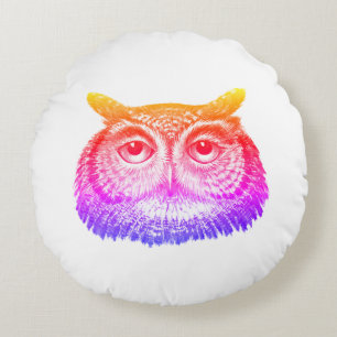 Uggla Wisdom Head Meditating Rund Kudde