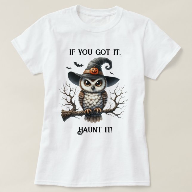 Uggla Witch vid Gren T Shirt (Design framsida)