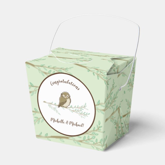 Uggla Woodland Animal Baby Shower Presentaskar (Framsidan Sidan)