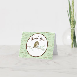 Uggla Woodland Animal Baby Shower Tack Kort