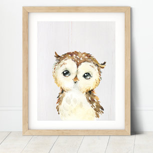 Uggla Woodland Nursery Art Print Poster