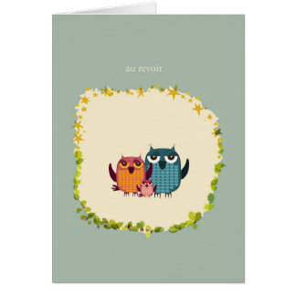 ugglafamilj hälsningskort