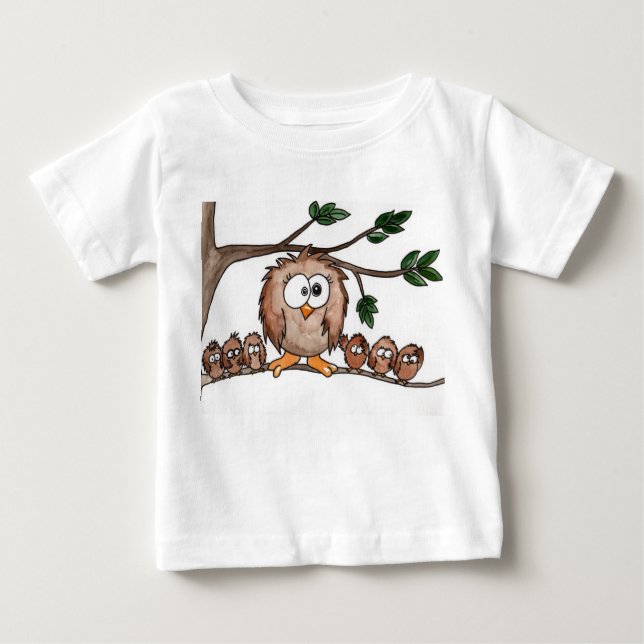 Ugglafamilj T-shirt (Framsida)