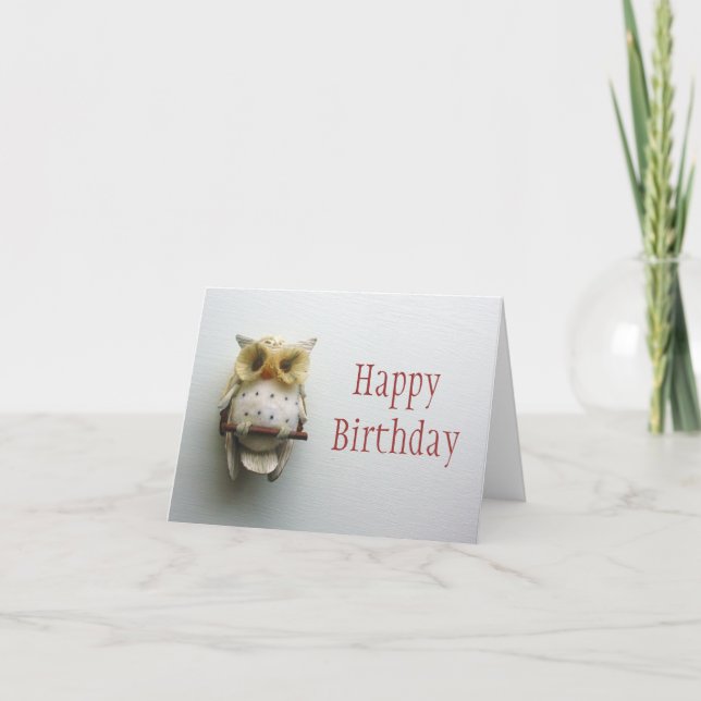 Ugglagrattis på födelsedagenkort kort (Framsida)
