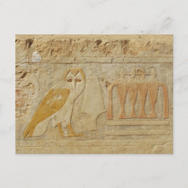 Ugglahieroglyphen specificerar, det Hatshepsut Vykort (Framsida)