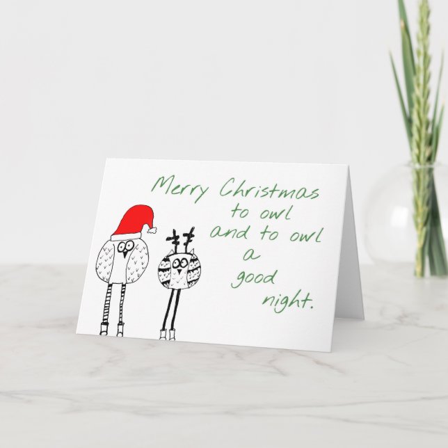 Ugglajulkort Helgkort (Framsida)