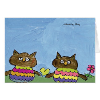 Ugglakärlekkort Hälsningskort