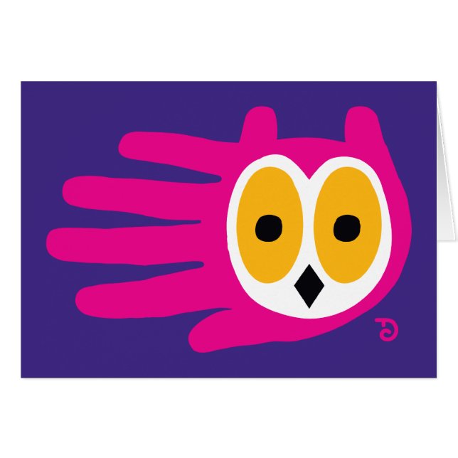 Ugglakort Hälsningskort (Framsidan Horizontal)