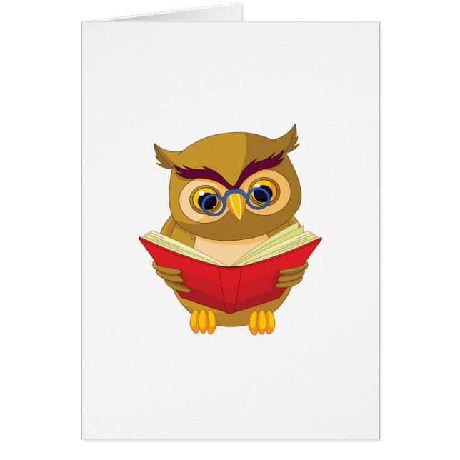 Ugglaläsning Hälsningskort (Framsidan)