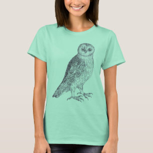 Ugglaljud/uggla stojar den gallerförsedda ugglan t-shirt