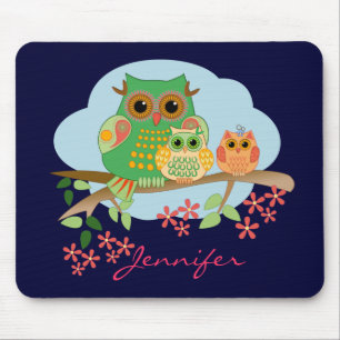 Ugglamamma med henne ungar & kända Mousepad Musmatta