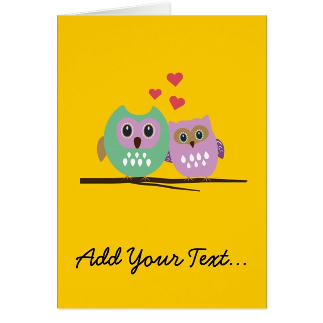 Ugglan kopplar ihop hälsningskort (Framsidan)