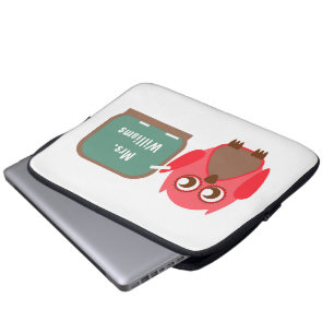 Ugglan på svart tavlaelektronik hänger lös för laptop fodral