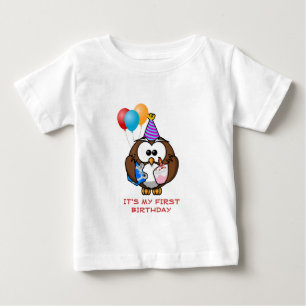 Ugglan sväller beställnings- årsfödelsedag för t-shirt