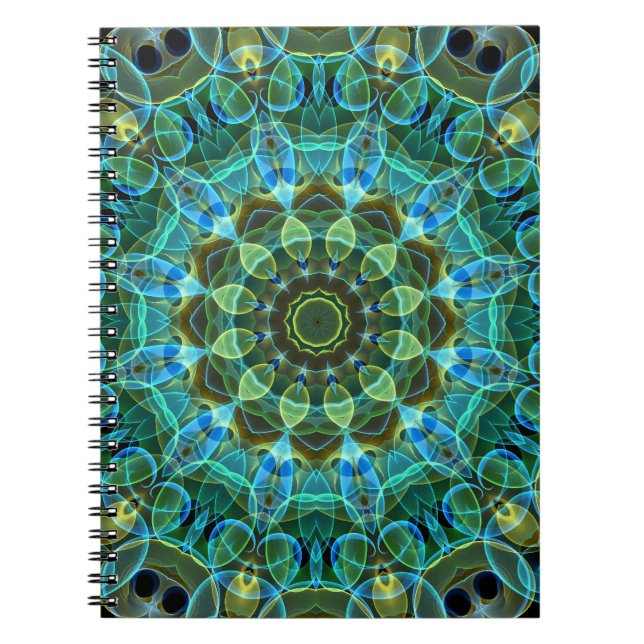 Ugglan synar kaleidoscopen anteckningsbok med spiral (Framsidan)